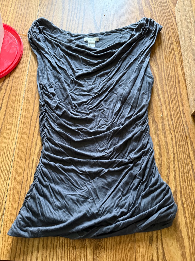 H&M Tank Top Routched Sides, Small Dark Grey